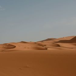 View of sand dunes in desert