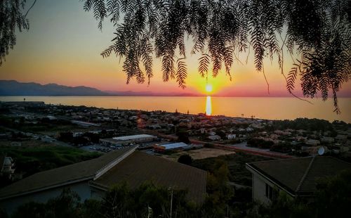 Scenic view of sea at sunset