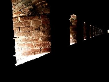 Close-up of window in the dark