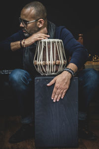 Man sitting on chair