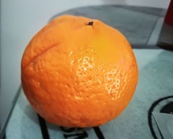 High angle view of orange on table