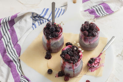 Close-up of dessert in plate