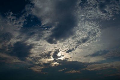 Low angle view of storm clouds in sky