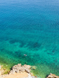 High angle view of beach