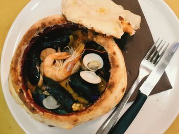 Close-up of meal served in plate