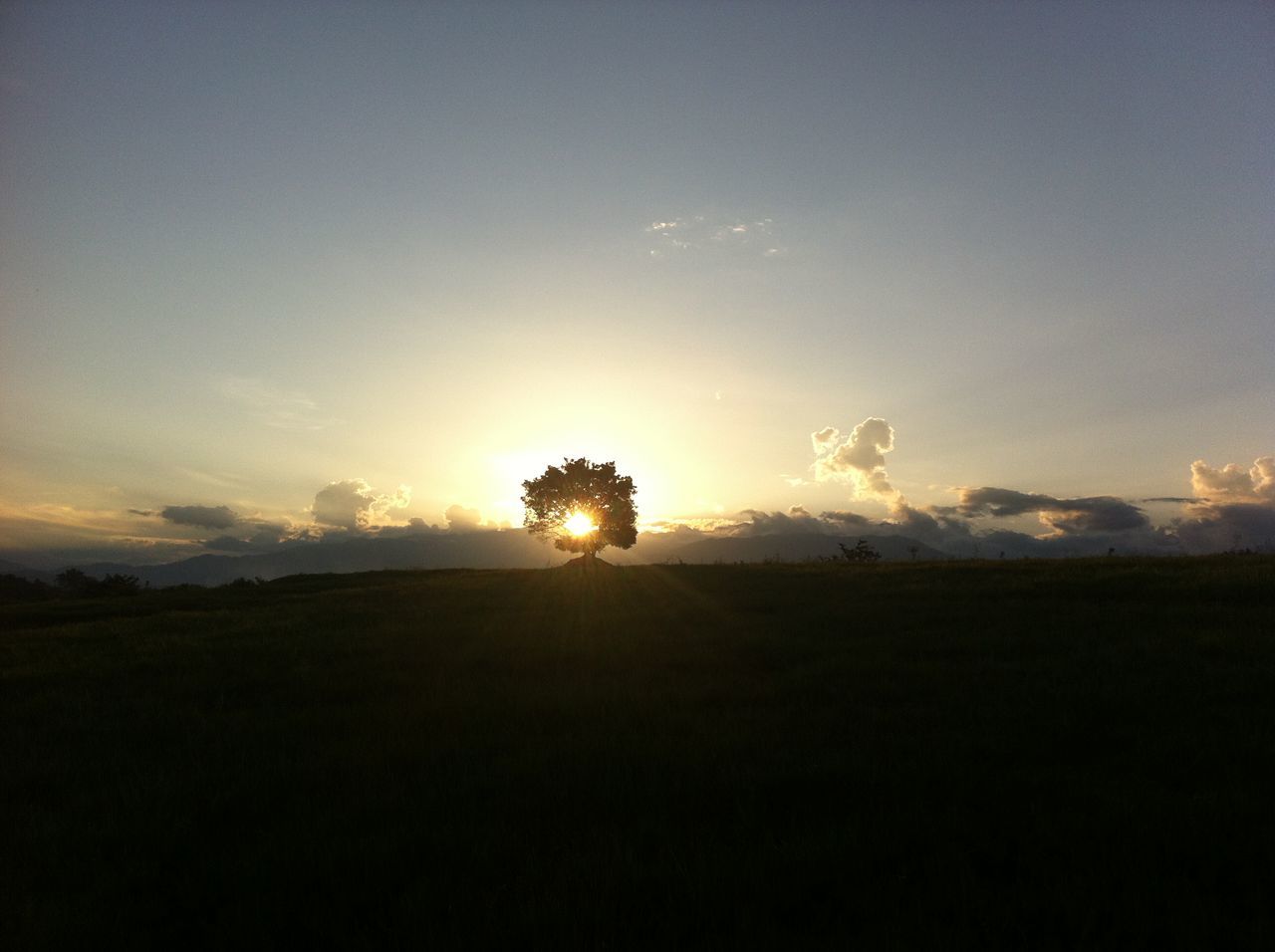 sunset, silhouette, landscape, sun, tranquil scene, tranquility, copy space, scenics, sky, beauty in nature, nature, field, idyllic, sunlight, dark, clear sky, lens flare, outdoors, horizon over land, sunbeam