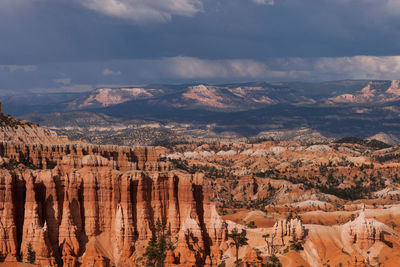 Panoramic view of landscape and mountains against sky