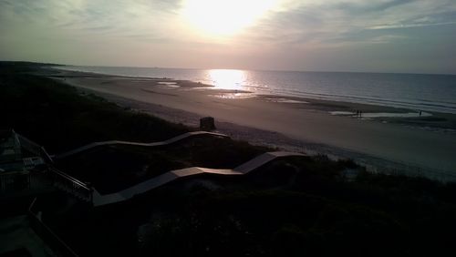 Scenic view of sea against sky at sunset