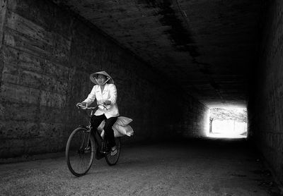 Full length of woman in parking lot