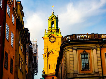 Low angle view of buildings in city