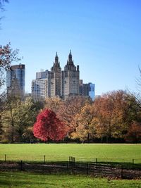 Low angle view of building against clear sky