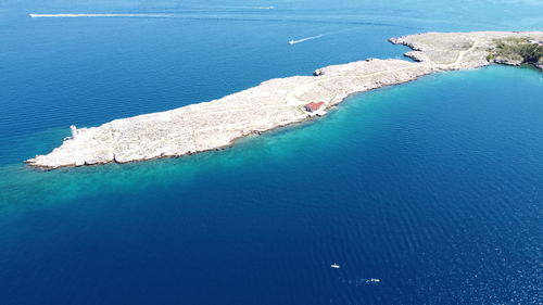 High angle view of rocks on beach