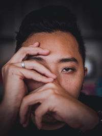 Close-up portrait of young man