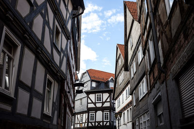 Low angle view of buildings in city