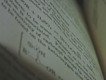 Close-up of text on paper