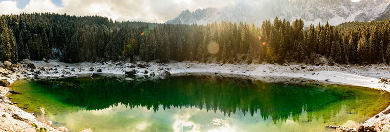 Panoramic view of lake against sky