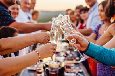 Group of people drinking glass