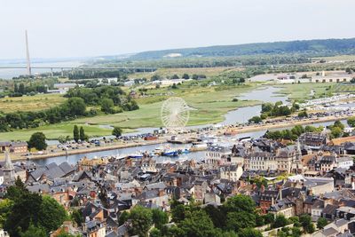 Aerial view of residential district