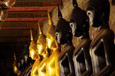 Low angle view of buddha statue