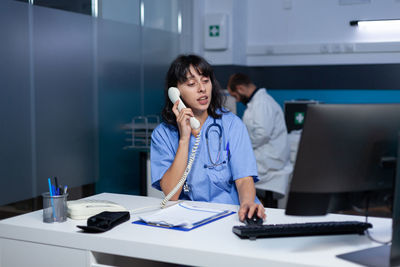 Businesswoman working in office