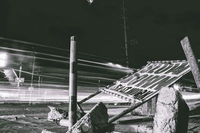 View of industrial building at night