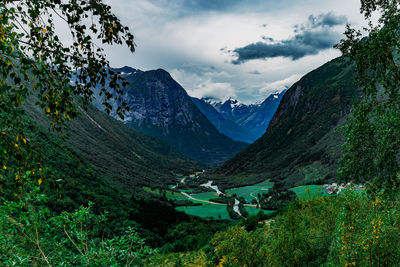 Scenic view of mountains against sky