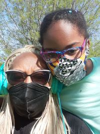 Portrait of woman wearing sunglasses