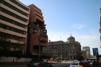 Low angle view of city street