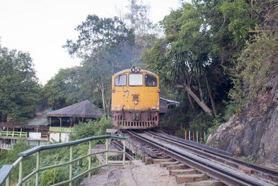 Train on railroad station platform