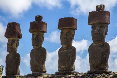 Statues against sky