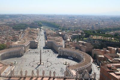 High angle view of st peters square in city