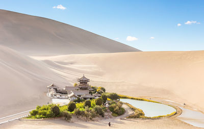 Scenic view of desert against sky