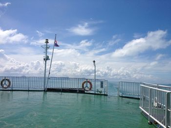 Pier over sea against sky