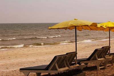 Scenic view of beach against sky