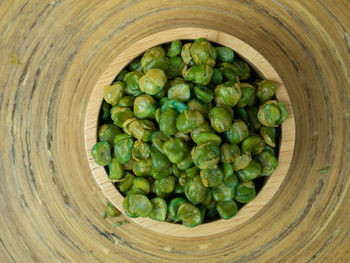 High angle view of vegetables in bowl