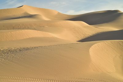 Sand dunes in a desert