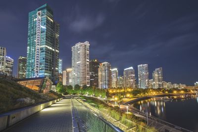 Illuminated city at night