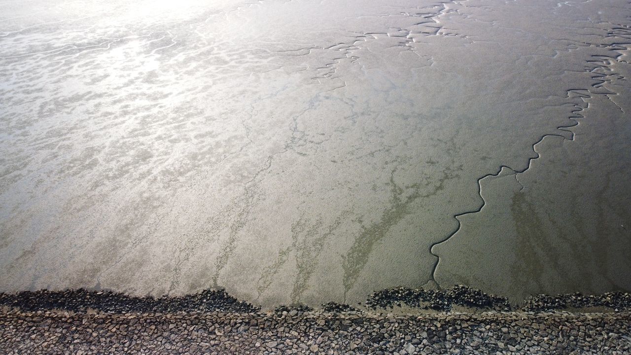 HIGH ANGLE VIEW OF SEA SHORE