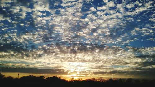 Low angle view of sky during sunset