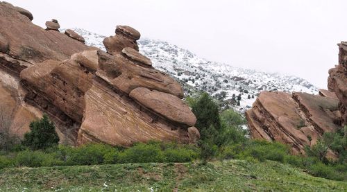 Rock formations on coast