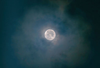 Low angle view of moon in sky