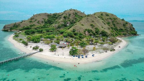 High angle view of beautiful island