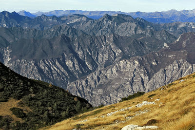 Mountain range and hiking trails activity near garda, italy