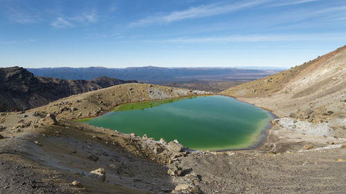 Panoramic view of landscape and mountains against sky