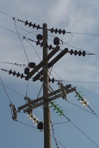 Low angle view of electricity pylon