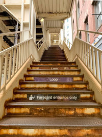 Low angle view of staircase in building