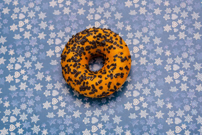 High angle view of orange on table