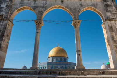 Dome of the rock, temple mount, jerusalem, israel. palestinian hamas and israeli forces clashes here