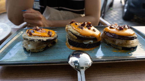 Plate with eggplants