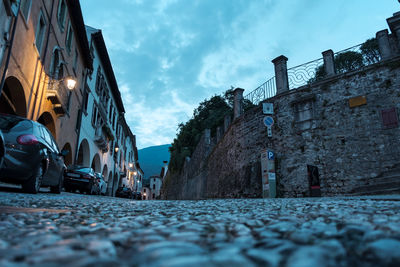 Old town vittorio veneto at dusk, italy